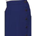 thumbnail image 4 of Women's Cotton A-line Button Front High Waist Front Slit Knee Length Skirt, Color : Navy Blue, Size: 4XL, 4 of 5