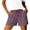 Purple, variant on Linen Shorts for Women Summer Casual Wide Leg Loose High Waist Drawstring Dressy Shorts Solid Side Split Shorts Pants Beach Vacation Clothes