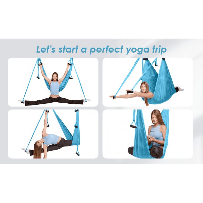  Aerial Yoga Swing Set Yoga Hammock Trapeze Sling Inversion  Tool for indoor Home Fitness (Black) : Sports & Outdoors