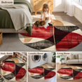 thumbnail image 5 of Round Rugs 5Ft, Red Black Abstract Round Area Rug Washable Indoor Throw Carpet, Vintage Artwork Beige Soft Non Slip Circle Rug for Cabinet Bathroom Home Decor Aesthetic, 5 of 8