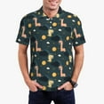 thumbnail image 2 of Balery Dinosaur In The Space Printed Men’s Short Sleeve Polo Shirt, Midweight Men's Shirt,Golf Polo shirts -Medium, 2 of 8