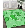 thumbnail image 3 of Ahgly Company Machine Washable Indoor Round Transitional Green Area Rugs, 5' Round, 3 of 7
