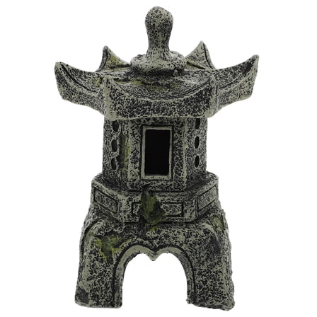 HEMOTON Dark Grey Resin Pagoda Statue for Decorative Kiosk and Zen Inch