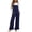 Dark Blue, variant on Hurxie Women Casual Loose Long Bib Pants Wide Leg Jumpsuits Baggy Cotton Rompers Overalls with Pockets Purple,S