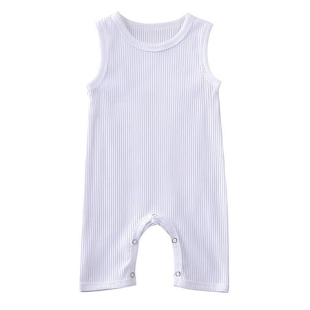 

Yinyinxull Newborn Infant Baby Boy Girl Romper Bodysuit Sunsuit Summer Outfits Set Clothes White 3-6 Months