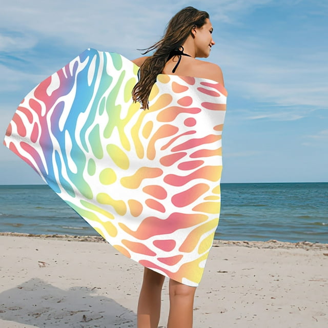 Dvkptbk Beach Towel Microfiber Beach Towel Super Sandproof Beach Blanket Multi Purpose Towel for Travel Swimming Pool Camping Beach Vacation Essentials