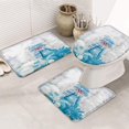 thumbnail image 2 of 3-Piece Bath Rug and Mat Sets, Cute Snowman Snowflake Non-Slip Bathroom Doormat Runner Rugs, Toilet Seat Cover, U-Shaped Toilet Floor Mat Small,Snowman, 2 of 7