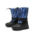 thumbnail image 2 of DREAM PAIRS Kids Boys Girls Waterproof Mid Calf Snow Boots Outdoor Insulated Winter Warm Duck Boots Black/Blue/White Size 3, 2 of 7