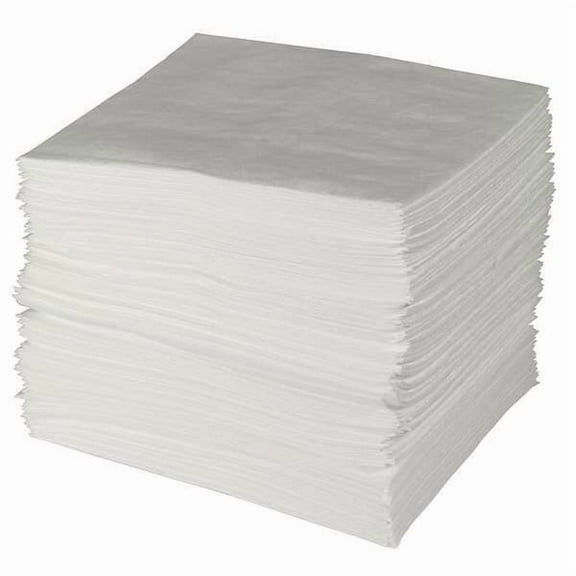 Brady Sorbent Pad, 50 gal, 30 in x 30 in, Oil, White, 50 PK ENV50
