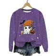 thumbnail image 2 of Ailaofu Women's Halloween Printed Round Neck Casual Sports Long Sleeve Sweatshirt Top Sweatshirt Loose Soft Long Sleeve Pullover Tops, 2 of 6