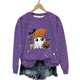 thumbnail image 2 of Ailaofu Women's Halloween Printed Round Neck Casual Sports Long Sleeve Sweatshirt Top Sweatshirt Loose Soft Long Sleeve Pullover Tops, 2 of 6