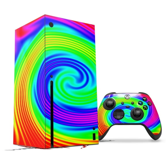 WraptorSkinz Skin Wrap compatible with the 2020 XBOX Series X Console and Controller Rainbow Swirl (XBOX NOT INCLUDED)