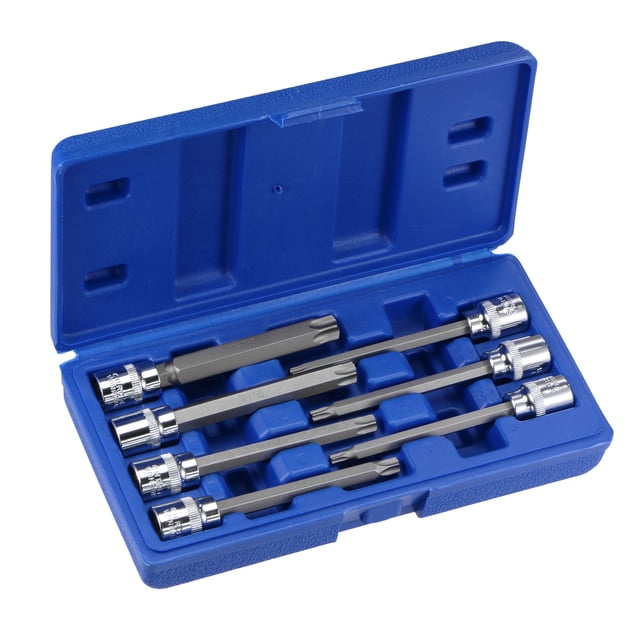Unique Bargains 3/8' Drive x T25 - T60 Torx Bit Socket Set, CR-V Bits & Sockets 110mm Length (For Hand Use Only)