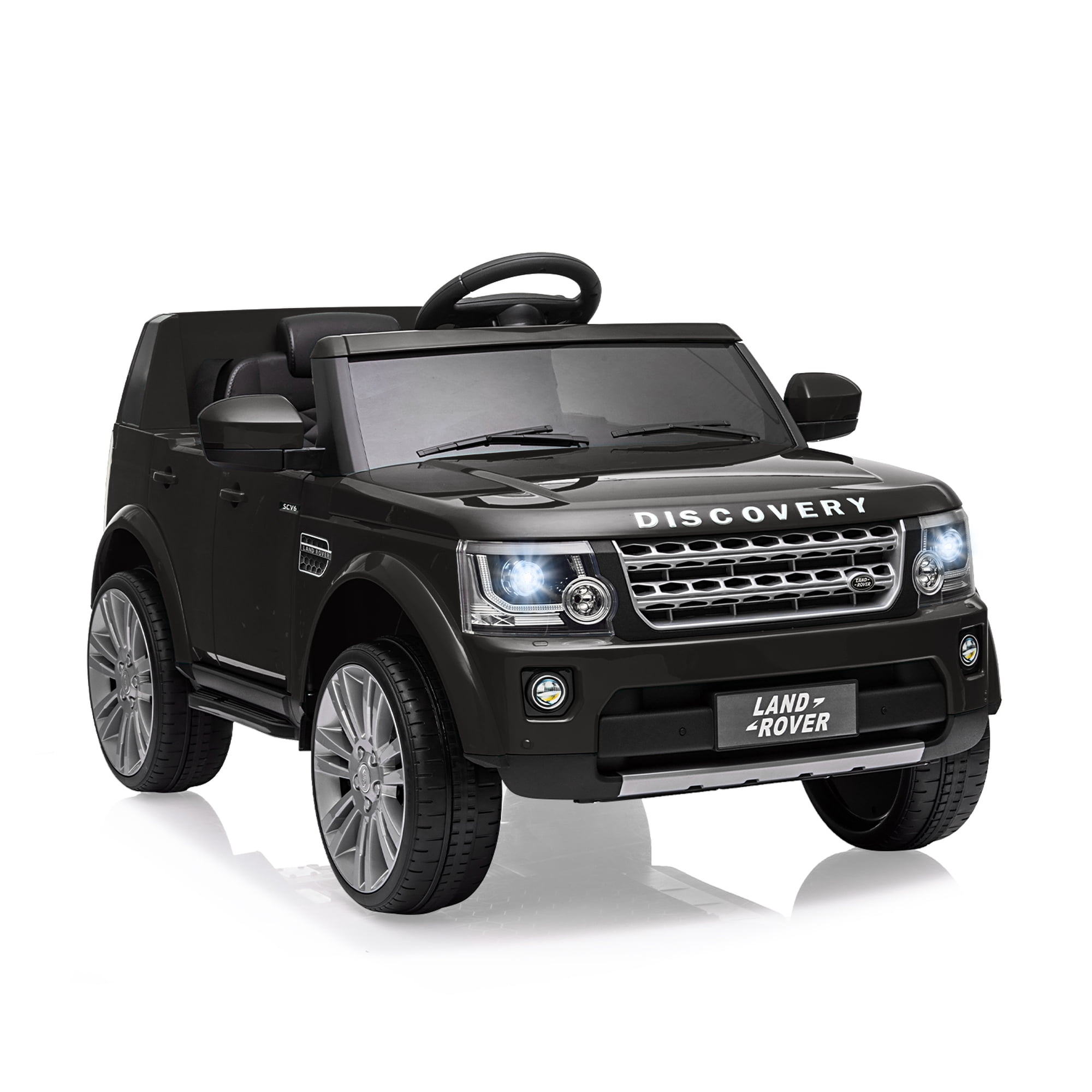 Licensed Land Rover 2-Seater 12V/24V Electric Ride-On Car for Kids Ages 3-8 - Dual Drive, Remote Control, MP3, wireless, LED Lights, Shock Absorbers, Hood Storage, Adjustable Speeds - Black