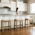 thumbnail image 6 of Maven Lane Adrien Backless Saddle Kitchen Stool, Natural Wood, Set of 2, 6 of 6