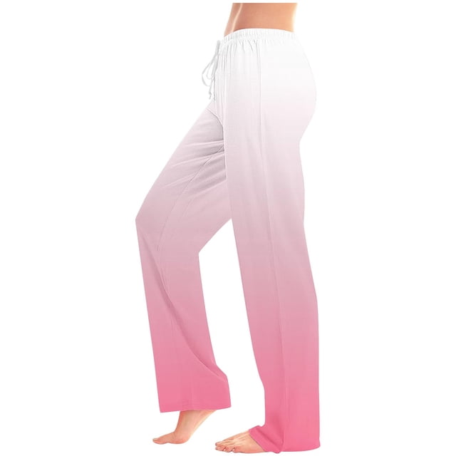 KIHOUT Sweatpants for Woman New Arrivals Fashion Gradient Printing Elastic Waist Drawstring Full Length Trousers with Pockets