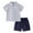 A01-Grey, variant on Sopiago Toddler Boys Outfits Baby Boy Summer Clothes Polo Shirt Little Boy Shorts Set Cotton Clothes for Boys Black,18-24 Months