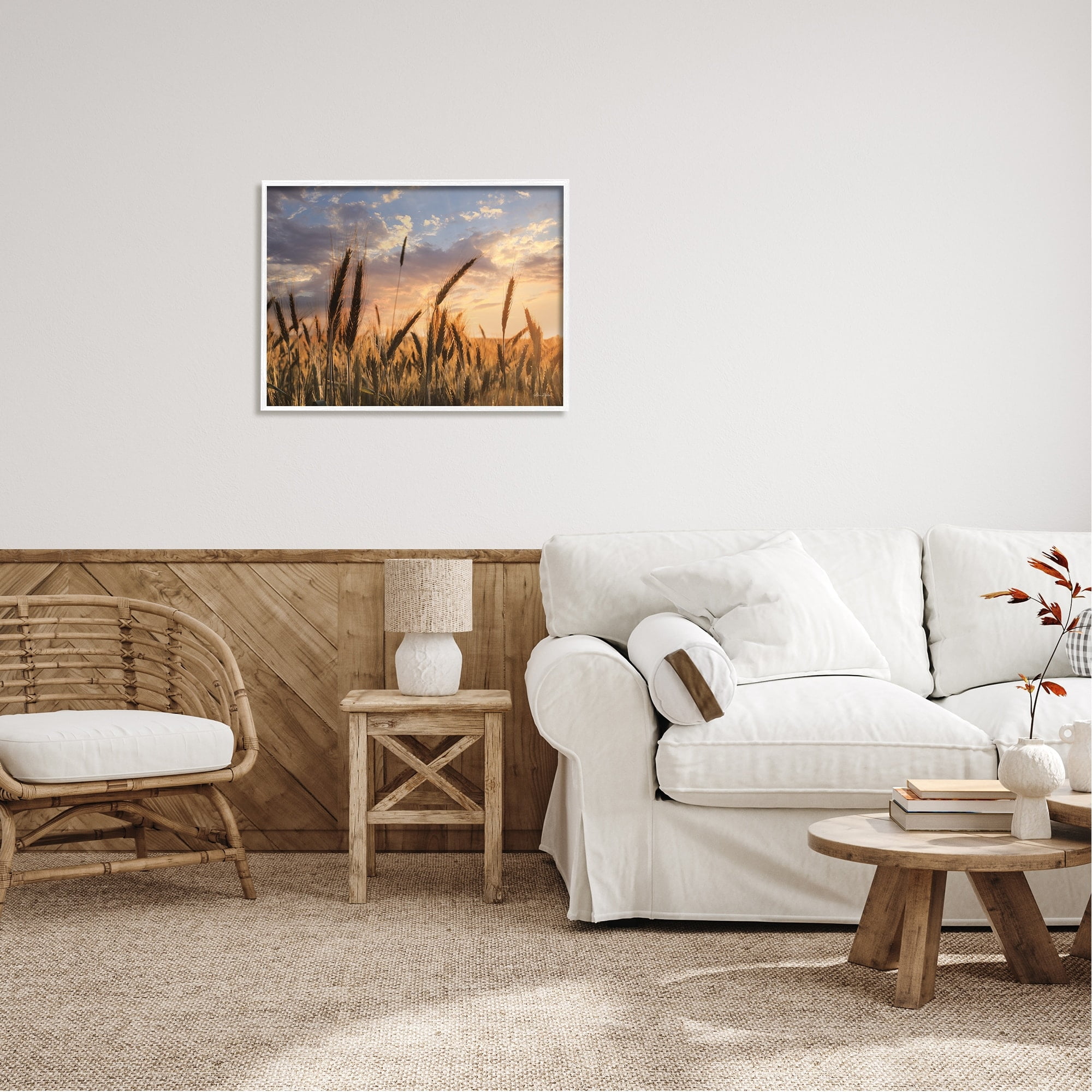 Stupell Industries Countryside Wheat Field Farmland Cloudy Sunset Sky, 30 x 24, Design by Lori Deiter