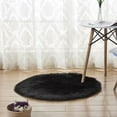 thumbnail image 2 of Nvzi Luxury Bathroom Rug Mat, Extra Soft and Absorbent Microfiber Bath Rugs, Non-Slip Plush Shaggy Bath Carpet, Machine Wash Dry, Bath Mats for Bathroom Floor,Circular- Black, 2 of 5