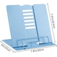 thumbnail image 3 of Soporte para libros de escritorio Soporte de lectura de metal Soporte para libros Soporte ajustable para documentos de libros de cocina Soporte para libros para recetas (azul claro), 3 of 5