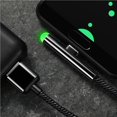 thumbnail image 2 of facefd LED USB Type C Cable Braided Fast Charging Type-C Cable USB-C Charging Cable Black, 2 of 6