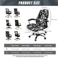 thumbnail image 5 of SCRAWLGOD Camouflage Black White 3 Pieces Non-Slip Computer Chair Slipcover with Arm Covers Crease Resistant Desk Chair Protector Washable Breathable High Back Chair Cover, S, 5 of 7