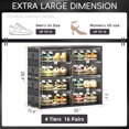 thumbnail image 3 of JEKO&JEKO 4-Tier Double Column Foldable Shoe Storage Rack with Magnetic Doors, Black, 3 of 6