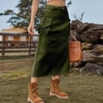 thumbnail image 4 of xiaxaixu Women's Summer Midi Cargo Skirt Solid Color Drawstring Pockets Streetwear Denim Skirt, 4 of 6