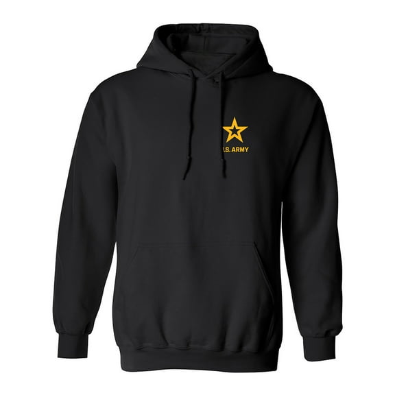 US Army Star Gold Ink Left Chest Adult Hooded Sweatshirt