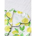 thumbnail image 6 of WIBACKER Women's Pajamas Set Short Sleeve Pjs Button Down 2 Piece Loungewear Sets Lemon Print Sleepwear, 6 of 9