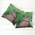 thumbnail image 6 of Ambesonne Nature Throw Pillow Cover 2 Pack, Pathway Stream Jungle Print, 16", Brown Green, 6 of 7