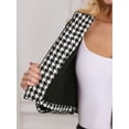 thumbnail image 4 of DARING DIVA Women's Houndstooth Collarless Plaid Cropped Tweed Jacket S Black White, 4 of 6