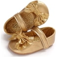thumbnail image 4 of Baby Girls Mary Jane Flats with Bownot Non Slip Soft Sole PU Leather Newborn Infant Toddler First Walker Cirb Dress Shoes, 4 of 6