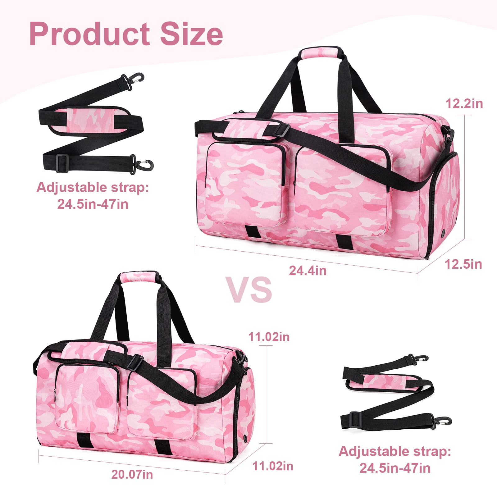 Kabaqoo 65L Travel Duffle Bag, Waterproof Sports Tote Gym Bag, Large Duffle Bag for Yoga Swimming