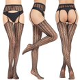 thumbnail image 3 of Coofit Bas pour Femmes, Design Fessier Ouvert, Collants Transparents, Pantyhose, Bas Résille, 3 of 8