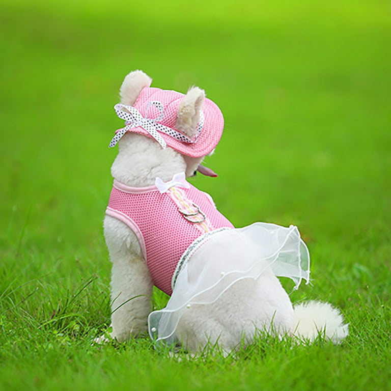 Princess Pet Cap Round Brim Dog Visor Hat Summer Outdoor Dog