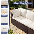 thumbnail image 2 of EDX 7 Piece Outdoor Wicker Patio Furniture Set, PE Rattan Sectional Conversation Set with Tempered Glass Coffee Table, Washable Cushions & Pillows for Backyard, Garden, Poolside, Brown, 2 of 7