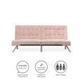 DHP Emily Convertible Tufted Futon Sofa, Pink Velvet