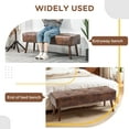 thumbnail image 4 of HOMCOM PU Upholstered End of Bed Bench with Button Tufted for Bedroom Brown, 4 of 10