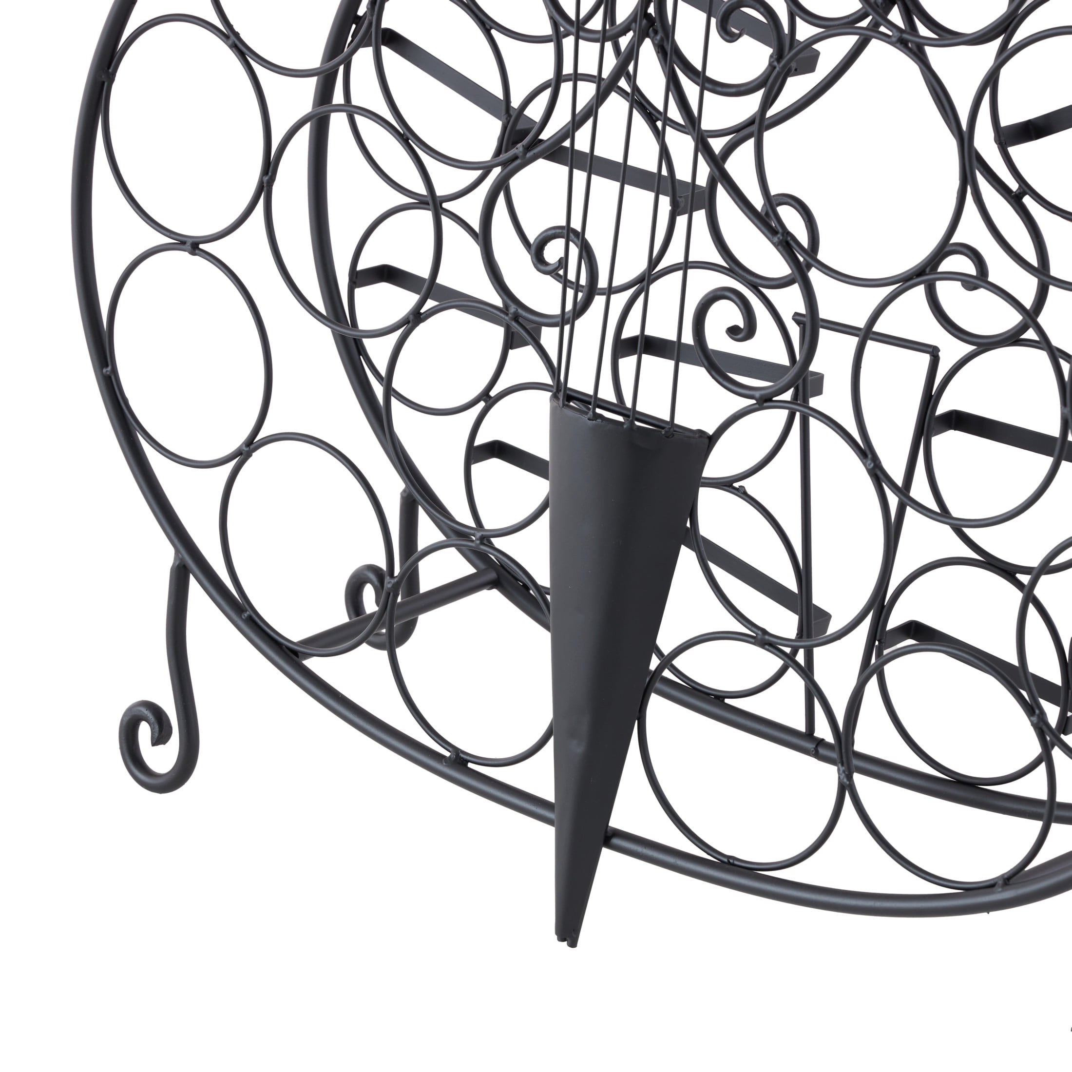 DecMode 27" x 68" Black Metal 26 Bottle Cello Instrument Standing Wine Rack, 1-Piece