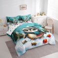thumbnail image 3 of Manfei Cute Animal Penguin 7-Piece Twin Bedding Sets for Boys Girls,Xmas Tree Bedding Comforter Set,Happy Winter Christmas Breathable Sheet Sets,Lightweight Room Decor,Reversible, 3 of 8