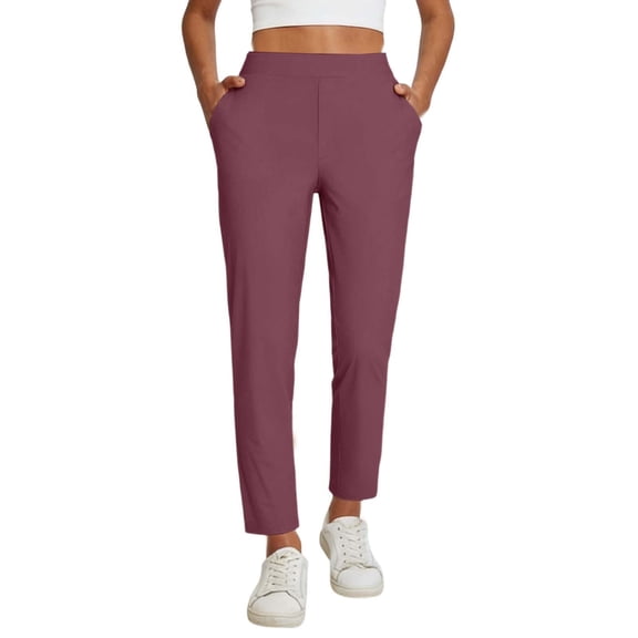 QHFBli Women's Work Pants Stretchy 7/8 Ankle Dress Pants for Women Business Casual Tapered Slacks for Teacher, Golf, Travel