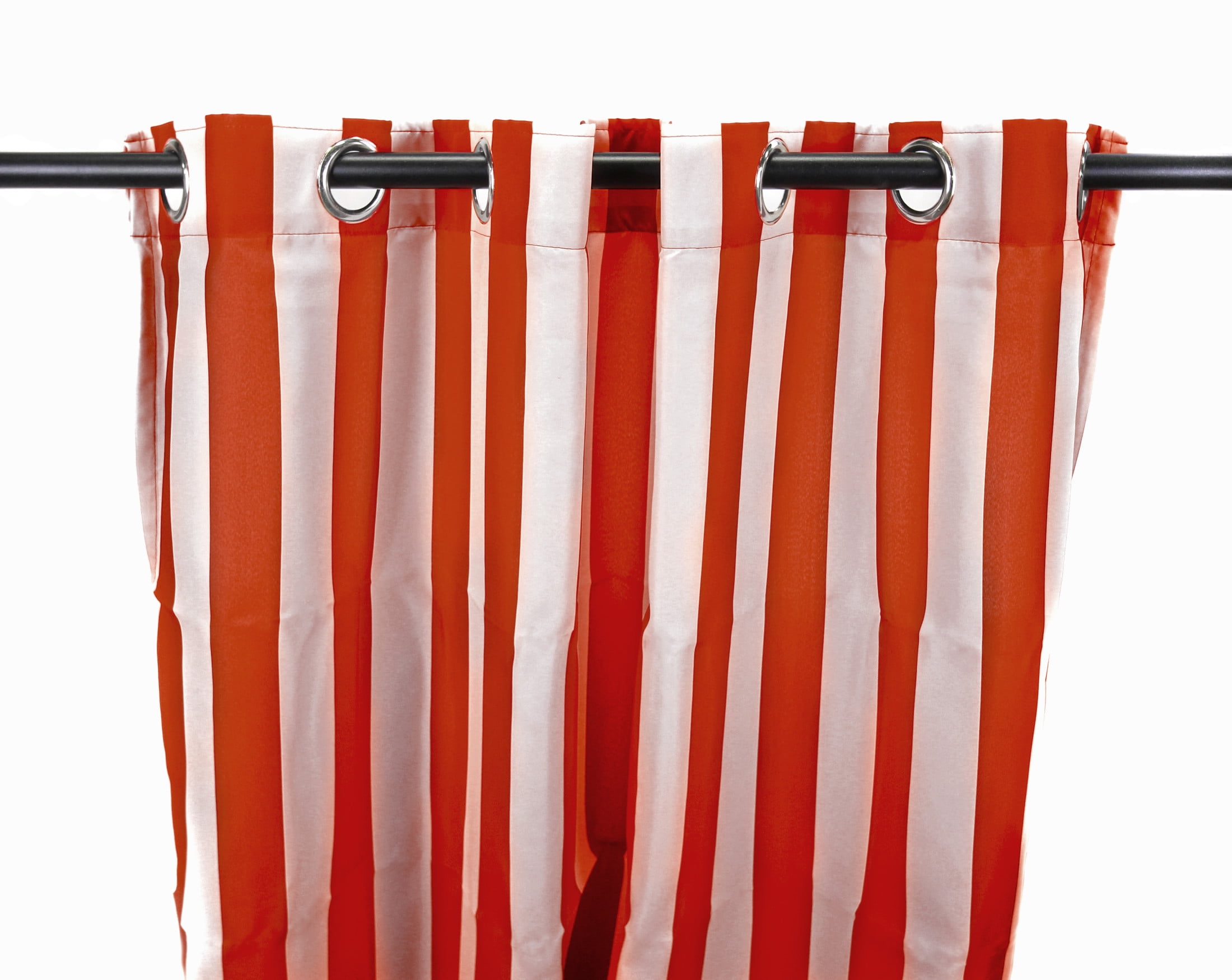 Jordan Manufacturing 54" x 96" Rust Stripe Grommet Semi-sheer Outdoor Curtain Panel