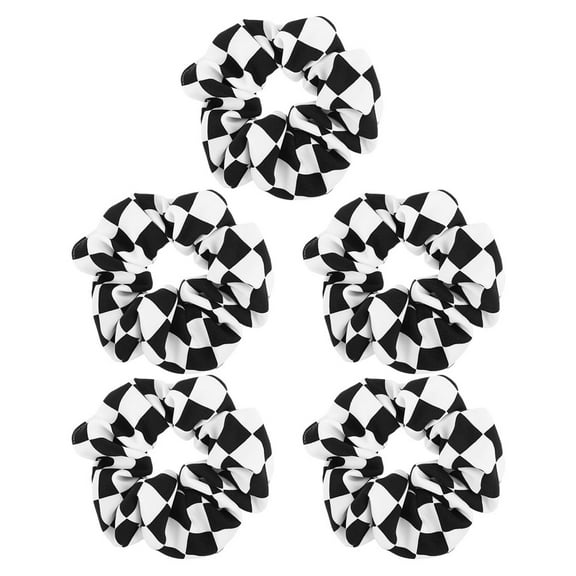FRCOLOR 5 Pcs Checkered Scrunchies Hair Styling Accessories Ring
