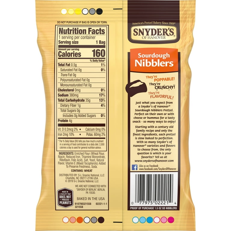 Snyder's Sourdough Pretzels Nutrition Facts informacionpublica.svet