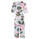 thumbnail image 5 of Pantalones de Vestido Casual para Mujeres Impresión Floral de Manga Corta con Cuello en V Cremallera Lateral de Bolsillo Pantalones de Sudadera para Primavera Verano Casual Diario, 5 of 5