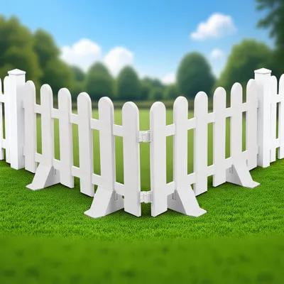 Pawsdot Lattice Courtyard Fences in White Plastic, Versatile and Weather-Resistant, 2Pcs