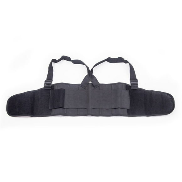 Faja lumbar Care para el trabajo con tirantes - Cinturón de soporte lumbar - Ajustable ligero transpirable - Postura correcta (Negro Talla XL)