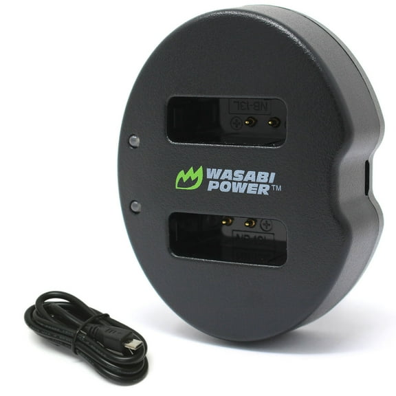 Wasabi Power Dual USB Battery Charger for Canon NB-13L