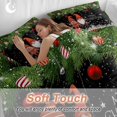 thumbnail image 4 of Merry Christmas Gnome Bedding Duvet Cover Set 4 Piece Full Snowflake Xmas Red Ball Evergreen Bough Black Bedding Set with Zipper Closure, 1 Comforter Cover 86x86 Inch 1 Flat Sheet 2 Pillow Cases, 4 of 7